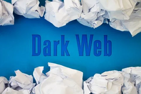 Dark Web text with Torn, Crumpled White Paper on colored background. Stock Photos