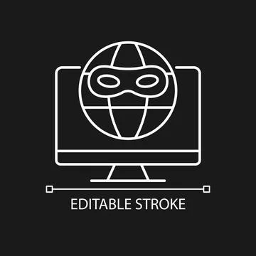 Dark web white linear icon for dark theme イラスト素材