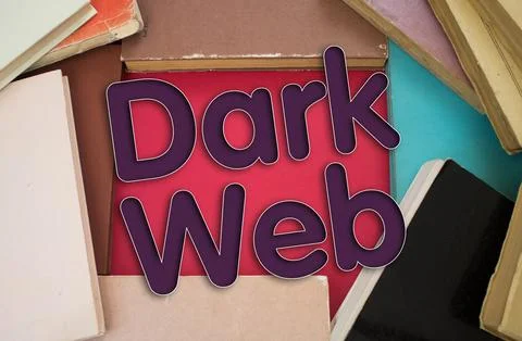 Dark Web word in opened book with vintage, natural patterns old antique pap.. 스톡 사진