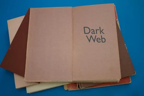 Dark Web word in opened book with vintage, natural patterns old antique pap.. Foto stock