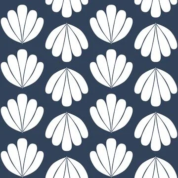 Dark white seamless pattern sea shell for product design Stock Illustration