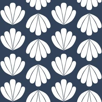 Dark white seamless pattern sea shell for product design Illustrazione stock