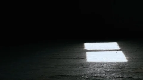 Dark Window Light on Old Wood Floor Stock Footage 96530071