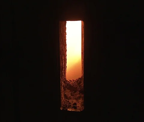 Dark window to red hot coal furnace inside Shenhua Sanhe power station Stock Footage 86746582