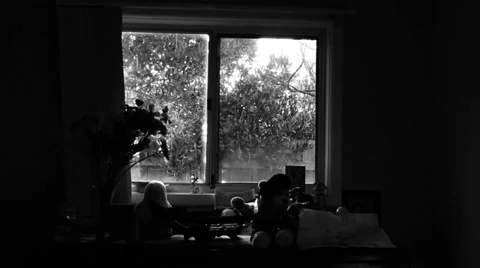 Dark window seel Stock Footage 34560630