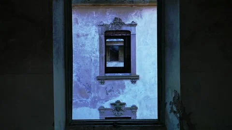 Dark Windows In Abandoned Asylum Deep Illusion Prospective Stock Footage 234572110