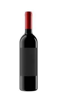 Dark wine bottle on white Stock Illustration