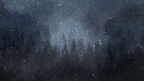 Dark Winter Night Background Loop Animation Stock Footage
