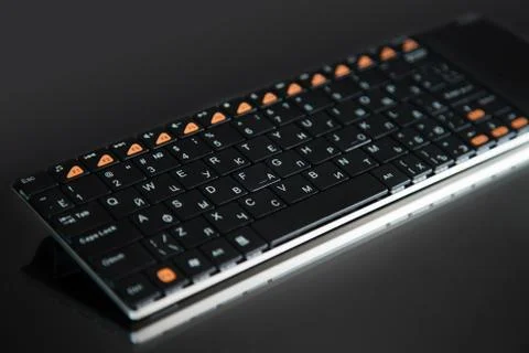 Dark wireless keyboard Stock Photos