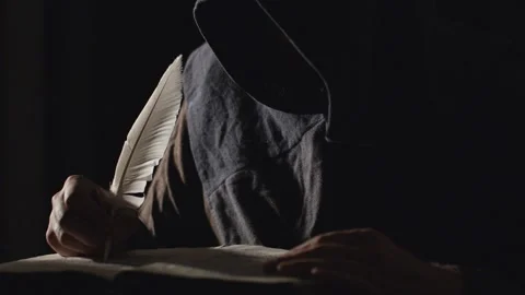 Dark Wizard is making notes Stock-Footage 131087483