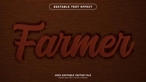 Dark Wood vector text effect editable alphabet plank board wooden Stock Illustration