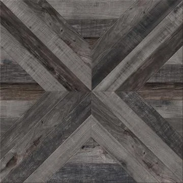 Dark wooden x shape pattern mosaic decorative wall and floor tile. Stock Photos