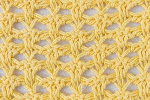 Dark Yellow Knitting Pattern or Knitted Pattern Background Close Up View Stock Photos