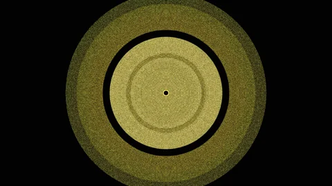 Dark Yellow Noise Field of Collapsing Rings Detailed Fine Pixelated Circle Vídeos de archivo 143137298