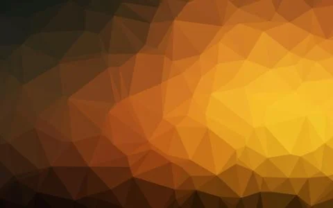 Dark Yellow, Orange vector abstract mosaic background. Stock Illustration