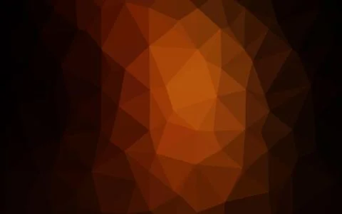 Dark Yellow, Orange vector abstract polygonal texture. Stock Illustration