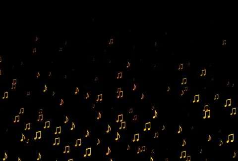 Dark Yellow, Orange vector backdrop with music notes. イラスト素材