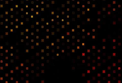Dark Yellow, Orange vector background with rectangles, circles. Stock Illustration