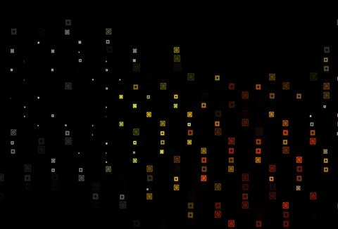 Dark Yellow, Orange vector background with rectangles, circles. Stock Illustration