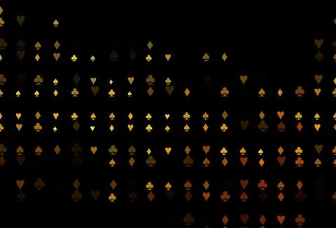 Dark Yellow, Orange vector pattern with symbol of cards. Stock Illustration