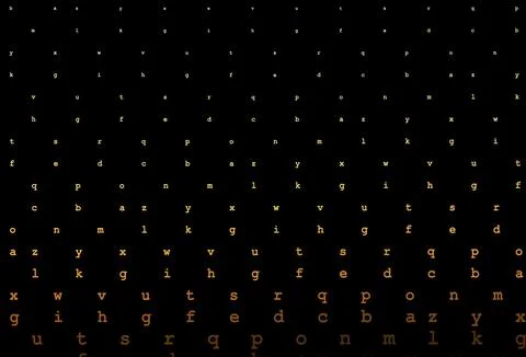 Dark yellow, orange vector pattern with ABC symbols. Stock Illustration