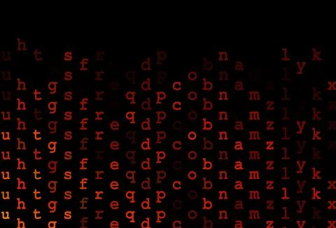 Dark yellow, orange vector pattern with ABC symbols. Stock Illustration