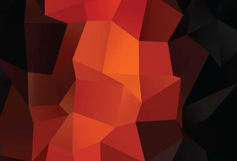 Dark Yellow, Orange vector polygon abstract background. Stock Illustration