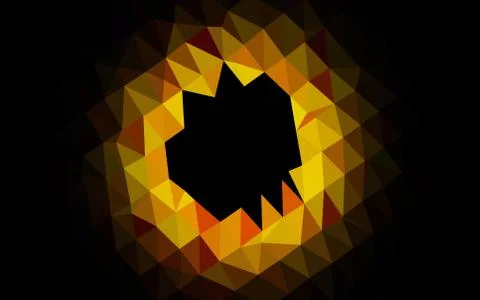 Dark Yellow, Orange vector shining triangular background. Stock Illustration