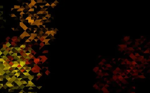 Dark Yellow, Orange vector texture in triangular style. Stock Illustration