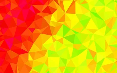 Dark Yellow, Red, Green triangular low poly, Mosaic pattern Background, Vecto Stock Photos