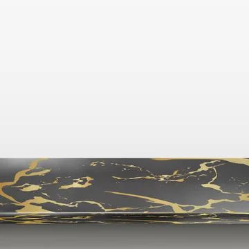 Dark yellow stone table top on white background - Vector Stock Illustration