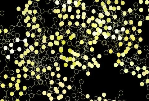 Dark Yellow vector backdrop with artificial intelligence data. Stockillustratie