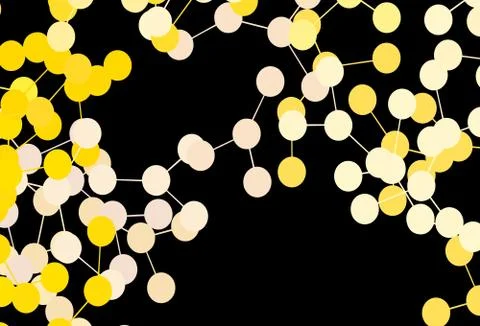 Dark Yellow vector backdrop with artificial intelligence data. イラスト素材