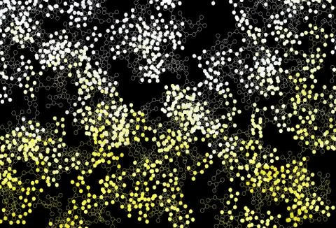 Dark Yellow vector background with forms of artificial intelligence. Ilustración de archivo