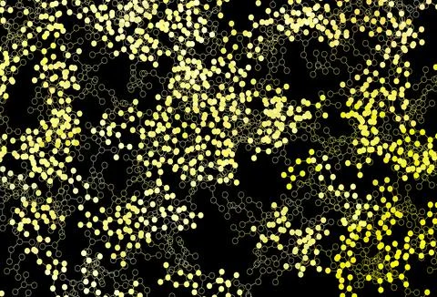 Dark Yellow vector background with forms of artificial intelligence. Stock Illustration