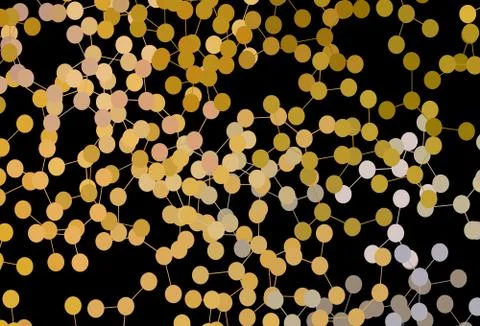 Dark Yellow vector pattern with artificial intelligence network. 스톡 일러스트