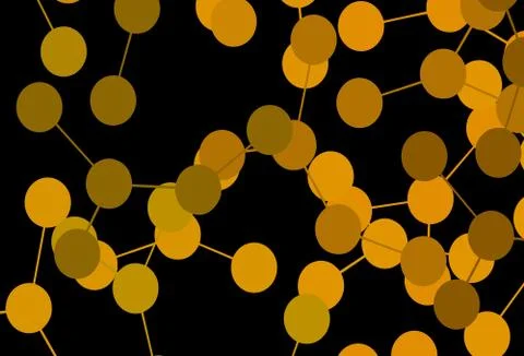 Dark Yellow vector pattern with artificial intelligence network. Illustrazione stock