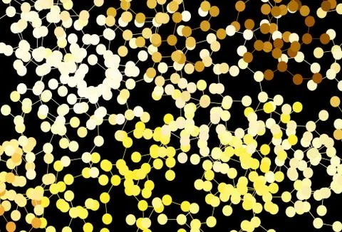 Dark Yellow vector pattern with artificial intelligence network. Stock Illustration