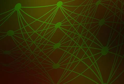 Dark Yellow vector pattern with artificial intelligence network. イラスト素材