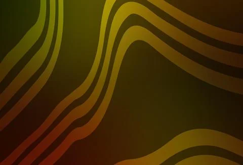 Dark Yellow vector pattern with bent lines. Stock Illustration