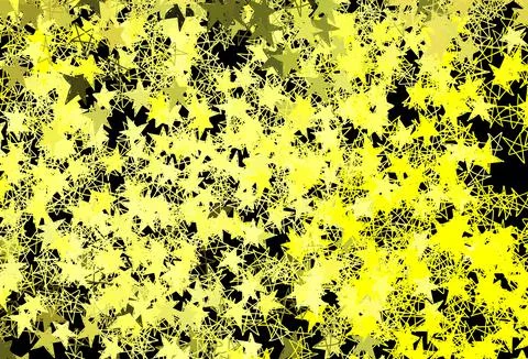Dark Yellow vector pattern with christmas snowflakes, stars. Stock Illustration
