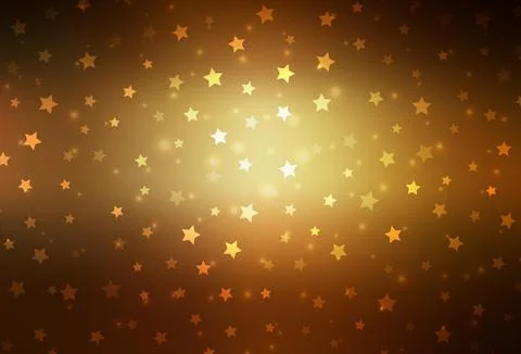 Dark Yellow vector pattern with christmas snowflakes, stars. 스톡 일러스트