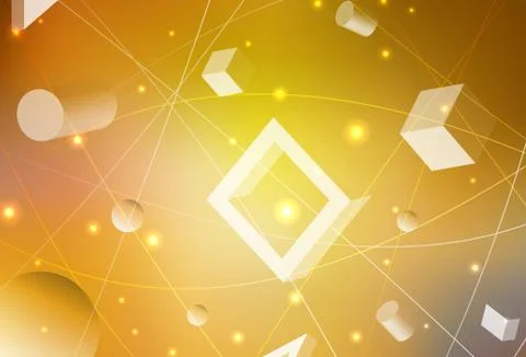 Dark Yellow vector pattern with polygonal style with circles. 스톡 일러스트
