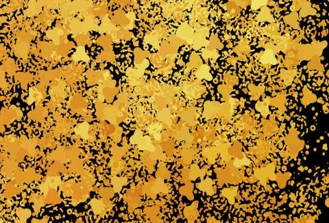 Dark Yellow vector pattern with random forms. Illustrazione stock