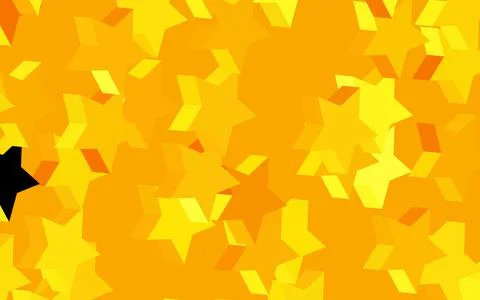 Dark Yellow vector texture with beautiful stars. Illustrazione stock