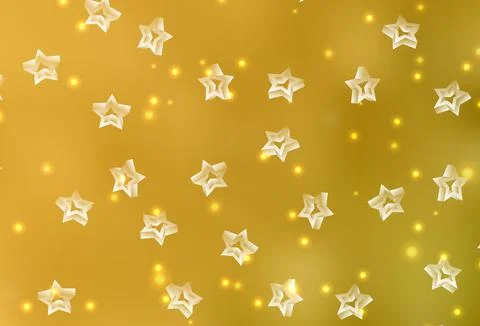 Dark Yellow vector texture with beautiful stars. Illustrazione stock