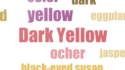 Dark Yellow Word Cloud Animated Isolated Stock Footage 107214040