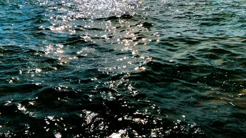 Darken water with light reflections an small waves Video stock 90610522