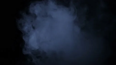 Darkened smoke, on a black background, smooth, steam, in the center Stock Footage 154766276