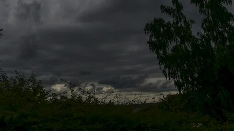 Darkening Evening Cloudscape in Time-Lapse Stock Footage 121224805